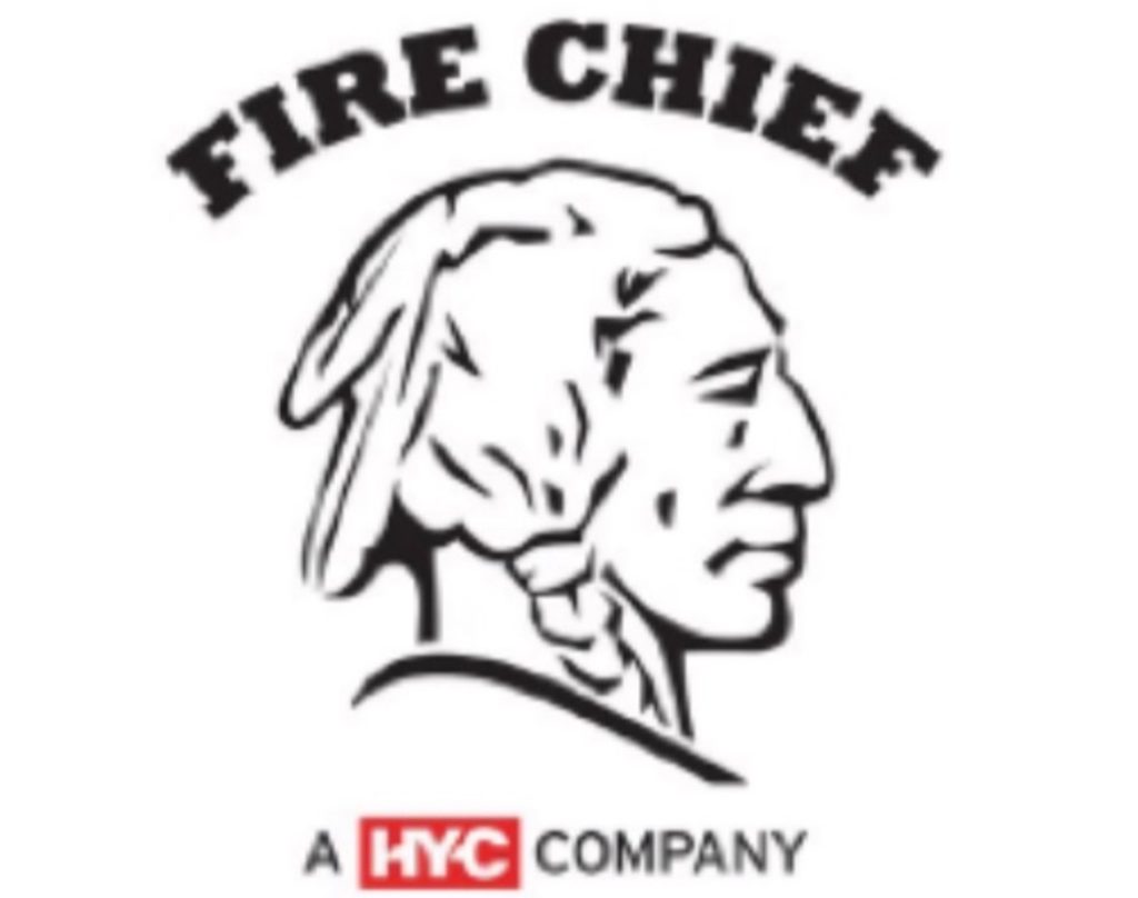 Fire Chief logo featuring bold fire-themed emblem design representing heating safety and professional brand identity style